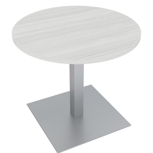 34 in W, 34 in L, 29 in H, Engineered Wood Top, White